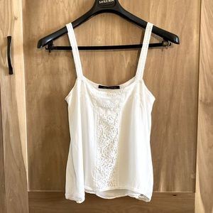 MUST GO Zara White Embroidered Crochet Lace Cami